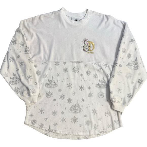 DisneyParks Disneyland Holiday Spirit Jersey Castle Terry 2020 White Unisex XS - Picture 2 of 9
